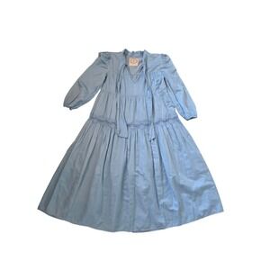 Pink Memories Baby Blue Lightweight Laced Boho Cottagecore Maxi Dress sz‎ S-M